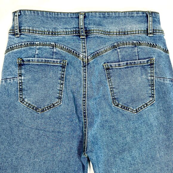 Medium Wash High Waisted Slant Pocket Skinny Jeans Size 8/10 - Picture 8 of 10